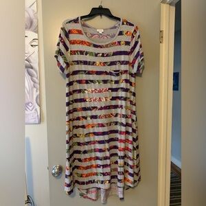 Lularoe striped Carly dress size 2X